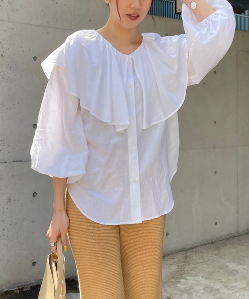 CAPRICIEUX LE'MAGE(カプリシューレマージュ)の「フリル襟シャツ(シャツ/ブラウス・レディース・ホワイト/ブラック/ホワイト系その他2/ブラック系その他2・FREE)」の17枚目の写真