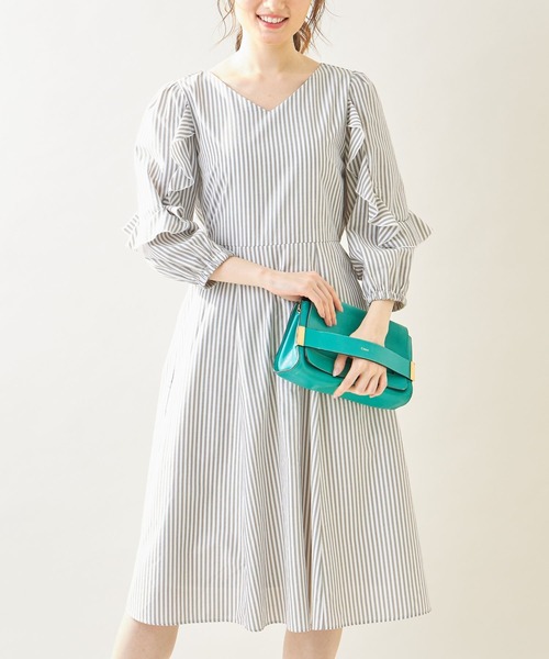 フリル付きストライプワンピース Tocco Closet Luxe ワンピース Tocco Closet トッコ クローゼット のファッション通販 Zozotown