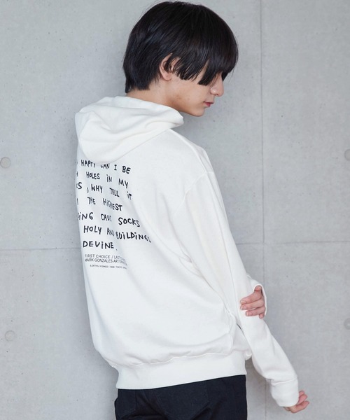 ビッグシルエット Mark ビッグシルエット ビッグプリント プルオーバーパーカー プルオーバーフーディ パーカー Mark Gonzales マークゴンザレス Gonzales マークゴンザレス ビッグプリント オーバーサイズ Gonzales マーク ゴンザレス のファッション