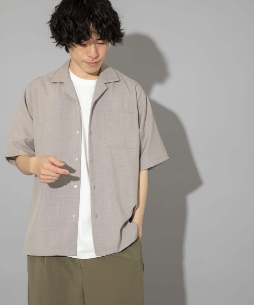 ITEMS URBANRESEARCH（アイテムズ アーバンリサーチ）の「エステルトロ オープンカラー半袖シャツ（シャツ/ブラウス・メンズ・ラベンダー/グレー/ベージュ/チャコールグレー・MEDIUM/LARGE）」の9枚目の写真
