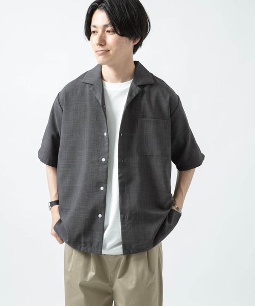 ITEMS URBANRESEARCH（アイテムズ アーバンリサーチ）の「エステルトロ オープンカラー半袖シャツ（シャツ/ブラウス・メンズ・ラベンダー/グレー/ベージュ/チャコールグレー・MEDIUM/LARGE）」の15枚目の写真