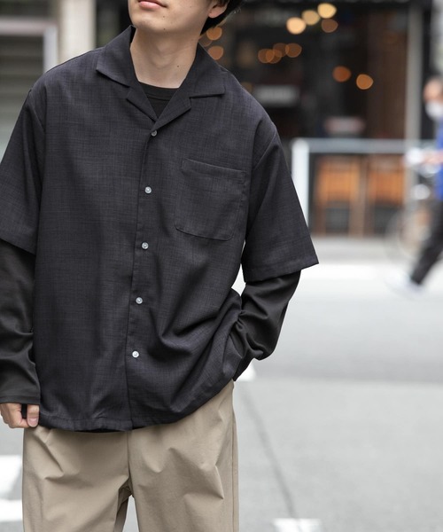 ITEMS URBANRESEARCH（アイテムズ アーバンリサーチ）の「エステルトロ オープンカラー半袖シャツ（シャツ/ブラウス・メンズ・ラベンダー/グレー/ベージュ/チャコールグレー・MEDIUM/LARGE）」の20枚目の写真