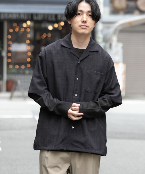 ITEMS URBANRESEARCH（アイテムズ アーバンリサーチ）の「エステルトロ オープンカラー半袖シャツ（シャツ/ブラウス・メンズ・ラベンダー/グレー/ベージュ/チャコールグレー・MEDIUM/LARGE）」の21枚目の写真