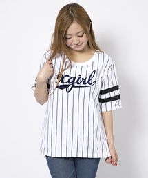X-girl | STRIPE NUMBER TOP(Tシャツ/カットソー)