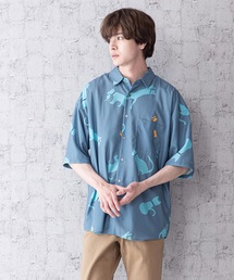 Blue Standard （ブルースタンダード）の「【BLUE STANDARD】シルキータッチビッグシルエット総柄半袖シャツ（シャツ/ブラウス・メンズ）」