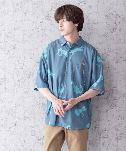 Blue Standard (ブルースタンダード)の「【BLUE STANDARD】シルキータッチビッグシルエット総柄半袖シャツ(シャツ/ブラウス・メンズ・その他1/その他2/その他3/その他4・MEDIUM/LARGE)」の1枚目の写真