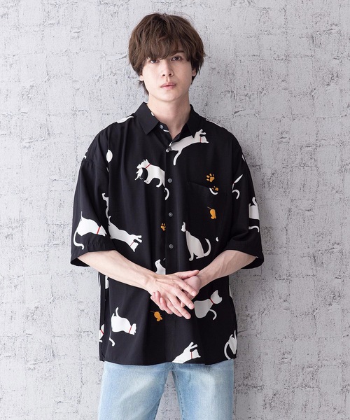 Blue Standard (ブルースタンダード)の「【BLUE STANDARD】シルキータッチビッグシルエット総柄半袖シャツ(シャツ/ブラウス・メンズ・その他1/その他2/その他3/その他4・MEDIUM/LARGE)」の2枚目の写真