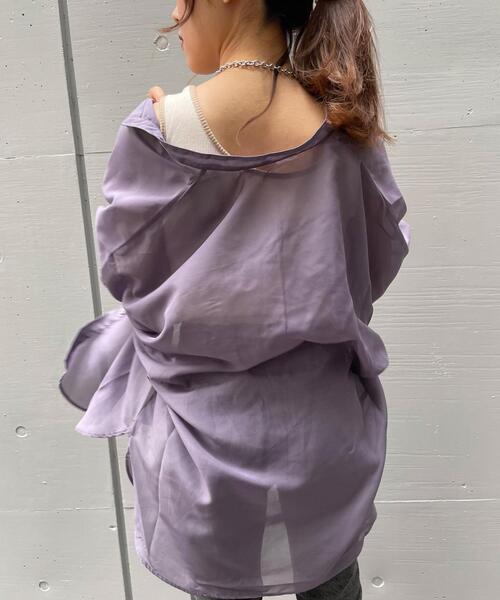 INGNI（イング）の「バンドカラーシアードルマンシャツ（シャツ/ブラウス・レディース・ブラック/パープル/ブラウン/アイボリー/ライトカーキ/ブルー・M）」の13枚目の写真