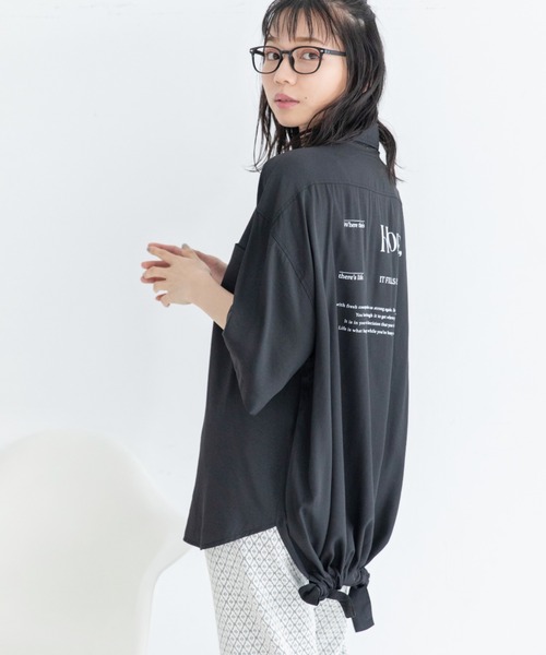 Mysa&Liina（ミーサリーナ）の「プリント入りシャツチュニック（シャツ/ブラウス・レディース・ブラック/ベージュ/オフホワイト・M）」の11枚目の写真