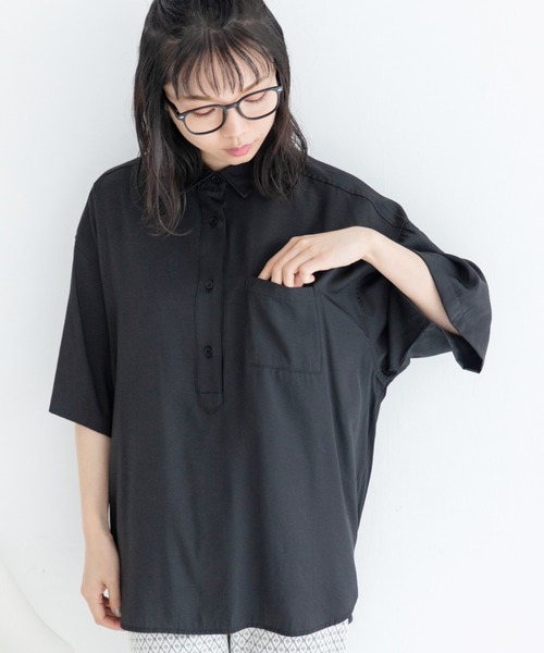 Mysa&Liina（ミーサリーナ）の「プリント入りシャツチュニック（シャツ/ブラウス・レディース・ブラック/ベージュ/オフホワイト・M）」の8枚目の写真