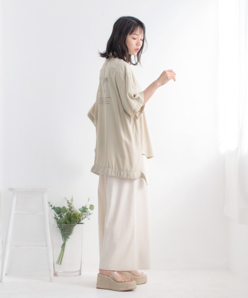 Mysa&Liina（ミーサリーナ）の「プリント入りシャツチュニック（シャツ/ブラウス・レディース・ブラック/ベージュ/オフホワイト・M）」の16枚目の写真