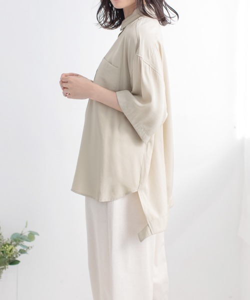 Mysa&Liina（ミーサリーナ）の「プリント入りシャツチュニック（シャツ/ブラウス・レディース・ブラック/ベージュ/オフホワイト・M）」の18枚目の写真