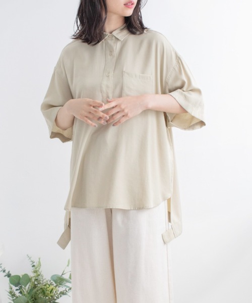 Mysa&Liina（ミーサリーナ）の「プリント入りシャツチュニック（シャツ/ブラウス・レディース・ブラック/ベージュ/オフホワイト・M）」の19枚目の写真