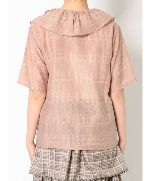 merry jenny（メリージェニー）の「シアーチェックフリルカラーブラウス（シャツ/ブラウス・レディース・オフホワイト/ブラック/ピンク・FREE）」の7枚目の写真