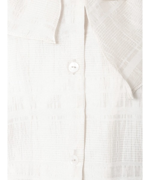 merry jenny（メリージェニー）の「シアーチェックフリルカラーブラウス（シャツ/ブラウス・レディース・オフホワイト/ブラック/ピンク・FREE）」の12枚目の写真