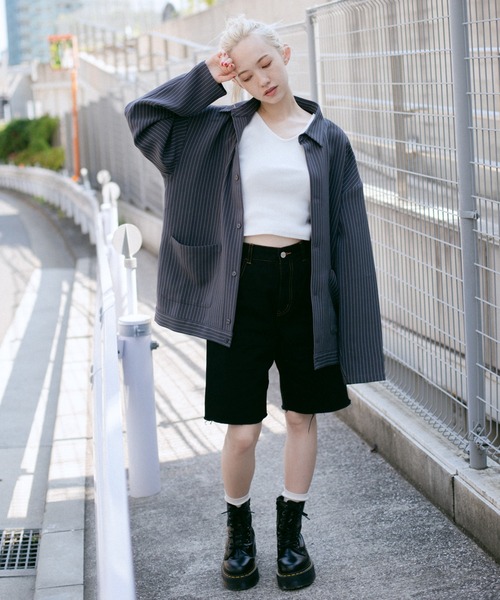 X-girl（エックスガール）の「LOOSE HALF PANTS/ルーズシルエット　ハーフパンツ（その他パンツ・レディース・ライトグレー/ブラック/ベージュ/パープル・S/M/XS）」の6枚目の写真