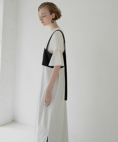 MIELI INVARIANT(ミエリインヴァリアント)の「Bustier Mix Flare Dress(ワンピース・レディース・ホワイト/ブラック・FREE)」の15枚目の写真