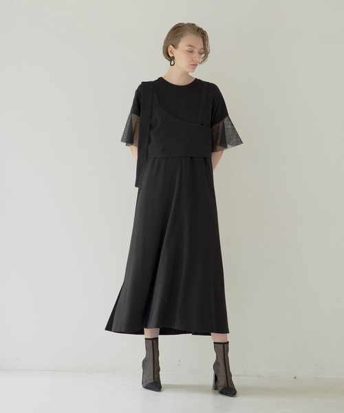 MIELI INVARIANT(ミエリインヴァリアント)の「Bustier Mix Flare Dress(ワンピース・レディース・ホワイト/ブラック・FREE)」の13枚目の写真