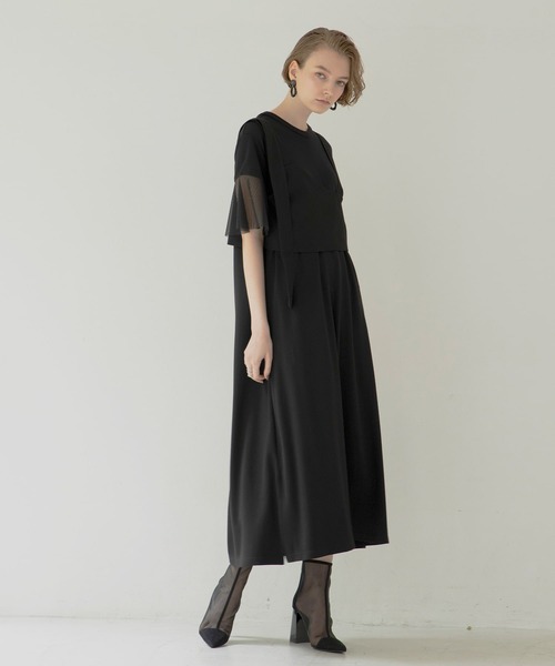 MIELI INVARIANT(ミエリインヴァリアント)の「Bustier Mix Flare Dress(ワンピース・レディース・ホワイト/ブラック・FREE)」の18枚目の写真