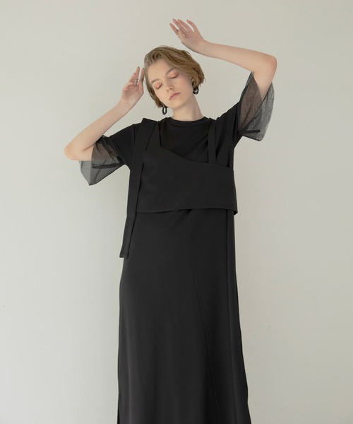 MIELI INVARIANT(ミエリインヴァリアント)の「Bustier Mix Flare Dress(ワンピース・レディース・ホワイト/ブラック・FREE)」の11枚目の写真