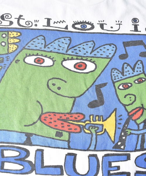 VINTAGE（ヴィンテージ）の「【ヴィンテージ古着】90's St.LOUIS BLUES プリントTシャツ USA製（Tシャツ/カットソー・メンズ・ホワイト・LARGE）」の9枚目の写真