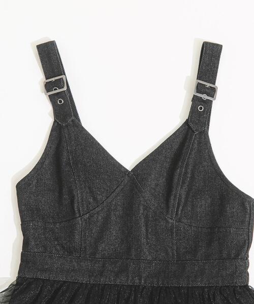 KOL ME BABY（コルミーベイビー）の「◆デニムチュールジャンスカ（スカート・レディース・ブラック・00）」の4枚目の写真