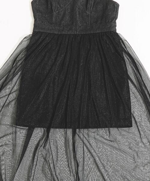 KOL ME BABY（コルミーベイビー）の「◆デニムチュールジャンスカ（スカート・レディース・ブラック・00）」の5枚目の写真