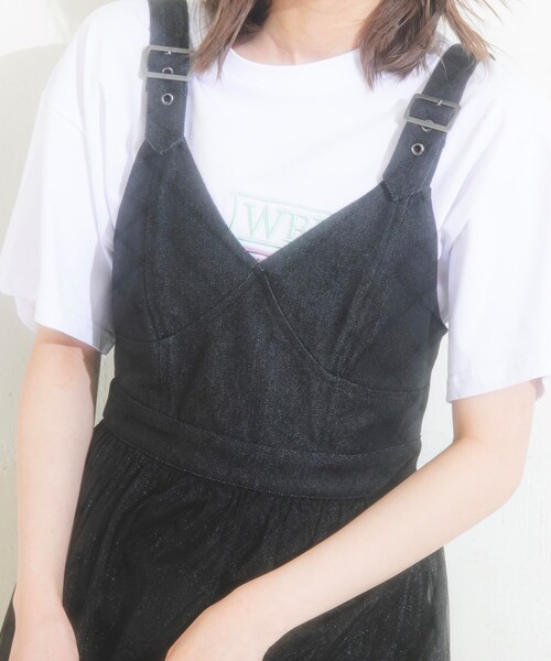 KOL ME BABY（コルミーベイビー）の「◆デニムチュールジャンスカ（スカート・レディース・ブラック・00）」の11枚目の写真