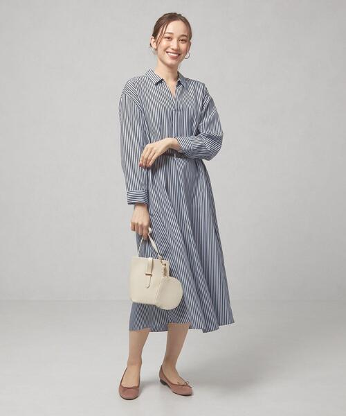 closet story(クローゼットストーリー)の「<closet story(クローゼットストーリー)>ストライプ ベルト シャツワンピース -ウォッシャブル-(ワンピース・レディース・ブラック/ベージュ/オレンジ系その他・FREE)」の19枚目の写真
