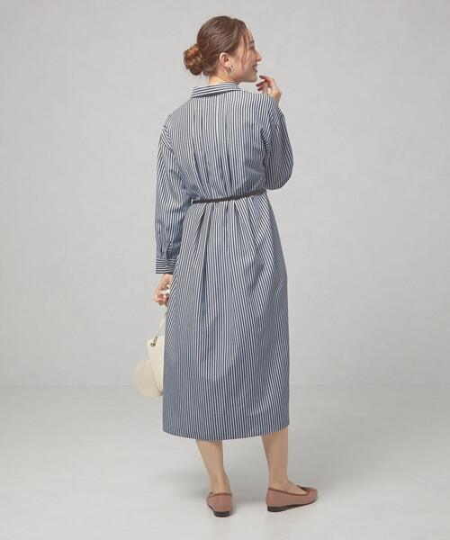 closet story(クローゼットストーリー)の「<closet story(クローゼットストーリー)>ストライプ ベルト シャツワンピース -ウォッシャブル-(ワンピース・レディース・ブラック/ベージュ/オレンジ系その他・FREE)」の17枚目の写真