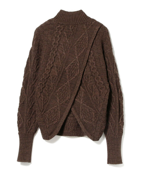 Ray BEAMS（レイビームス）の「RBS / ケーブル ジップ ハイネック ニット（ニット/セーター・レディース・ダークブラウン/オフホワイト・ONE SIZE）」の13枚目の写真