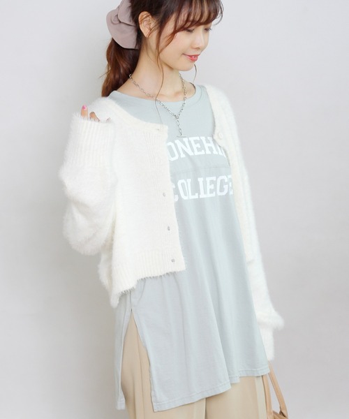 Crisp yours(クリスプユアーズ)の「【WEB限定】”stonehill”フットボールTシャツ(Tシャツ/カットソー・レディース・ネイビー/ブラウン/ブルー/アイボリー・FREE)」の4枚目の写真