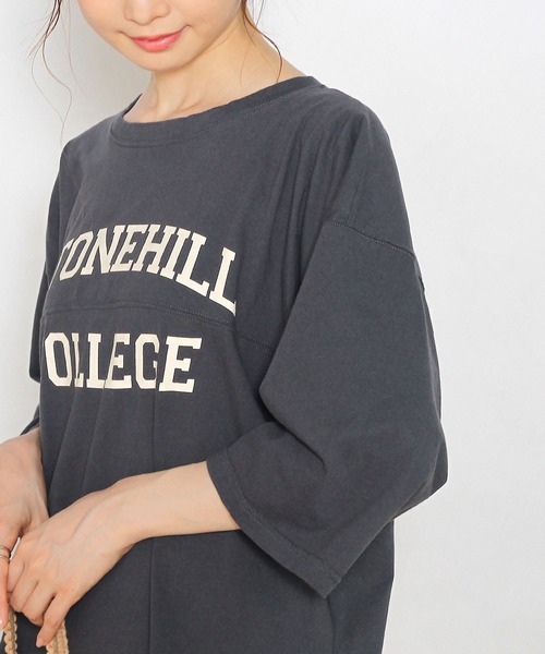 Crisp yours(クリスプユアーズ)の「【WEB限定】”stonehill”フットボールTシャツ(Tシャツ/カットソー・レディース・ネイビー/ブラウン/ブルー/アイボリー・FREE)」の16枚目の写真
