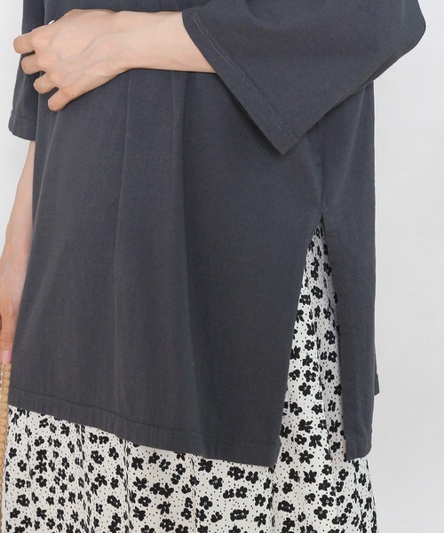 Crisp yours(クリスプユアーズ)の「【WEB限定】”stonehill”フットボールTシャツ(Tシャツ/カットソー・レディース・ネイビー/ブラウン/ブルー/アイボリー・FREE)」の6枚目の写真