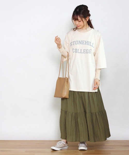 Crisp yours(クリスプユアーズ)の「【WEB限定】”stonehill”フットボールTシャツ(Tシャツ/カットソー・レディース・ネイビー/ブラウン/ブルー/アイボリー・FREE)」の11枚目の写真