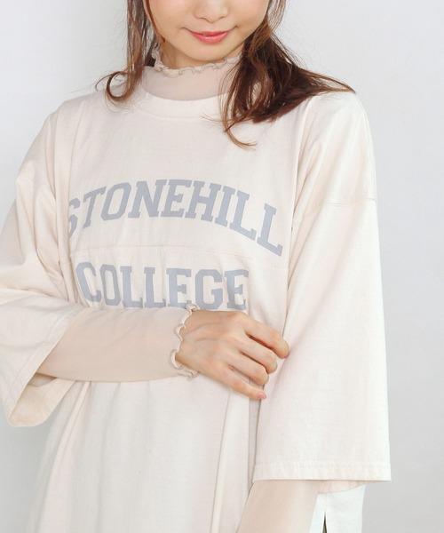 Crisp yours(クリスプユアーズ)の「【WEB限定】”stonehill”フットボールTシャツ(Tシャツ/カットソー・レディース・ネイビー/ブラウン/ブルー/アイボリー・FREE)」の17枚目の写真