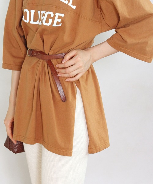 Crisp yours(クリスプユアーズ)の「【WEB限定】”stonehill”フットボールTシャツ(Tシャツ/カットソー・レディース・ネイビー/ブラウン/ブルー/アイボリー・FREE)」の22枚目の写真