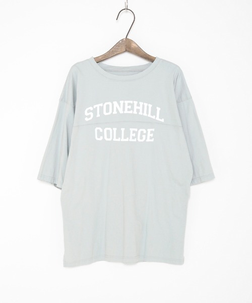 Crisp yours(クリスプユアーズ)の「【WEB限定】”stonehill”フットボールTシャツ(Tシャツ/カットソー・レディース・ネイビー/ブラウン/ブルー/アイボリー・FREE)」の18枚目の写真