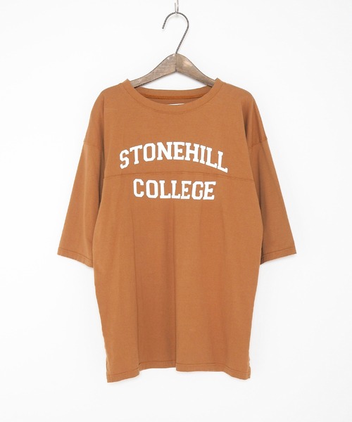 Crisp yours(クリスプユアーズ)の「【WEB限定】”stonehill”フットボールTシャツ(Tシャツ/カットソー・レディース・ネイビー/ブラウン/ブルー/アイボリー・FREE)」の8枚目の写真