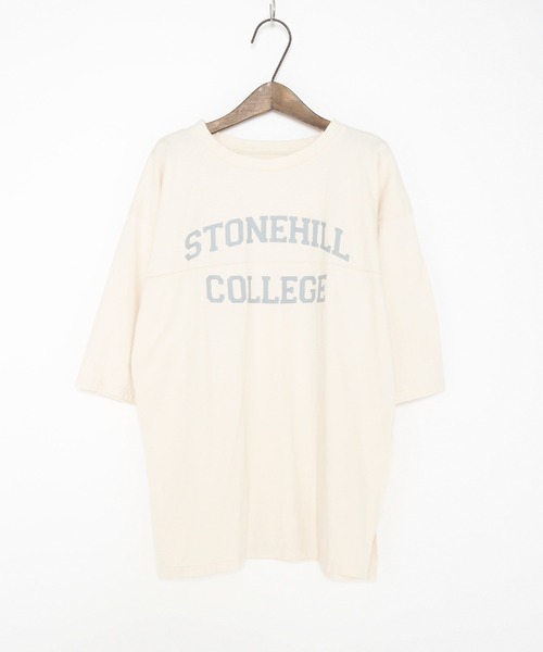 Crisp yours(クリスプユアーズ)の「【WEB限定】”stonehill”フットボールTシャツ(Tシャツ/カットソー・レディース・ネイビー/ブラウン/ブルー/アイボリー・FREE)」の13枚目の写真