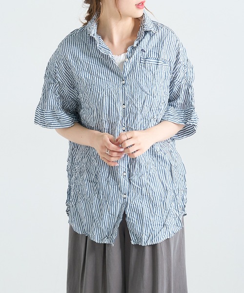 PUAL CE CIN（ピュアルセシン）の「冷感ストライプブラウス（シャツ/ブラウス・レディース・その他1/その他2・FREE）」の10枚目の写真