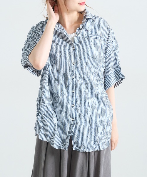 PUAL CE CIN（ピュアルセシン）の「冷感ストライプブラウス（シャツ/ブラウス・レディース・その他1/その他2・FREE）」の11枚目の写真