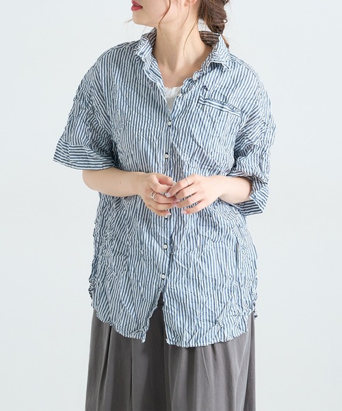 PUAL CE CIN（ピュアルセシン）の「冷感ストライプブラウス（シャツ/ブラウス・レディース・その他1/その他2・FREE）」の12枚目の写真