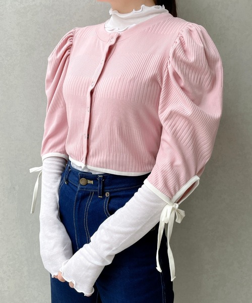 lilLilly(リルリリー)の「マルチリボンカーディガン(カーディガン/ボレロ・レディース・ホワイト/ブラック/レッド/ピンク/アイボリー・FREE)」の4枚目の写真