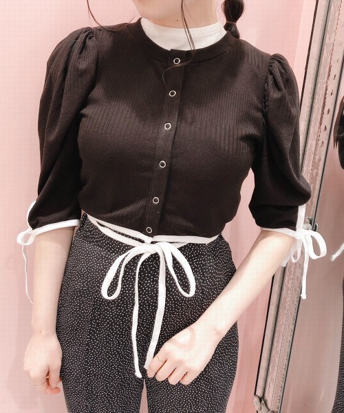 lilLilly(リルリリー)の「マルチリボンカーディガン(カーディガン/ボレロ・レディース・ホワイト/ブラック/レッド/ピンク/アイボリー・FREE)」の12枚目の写真