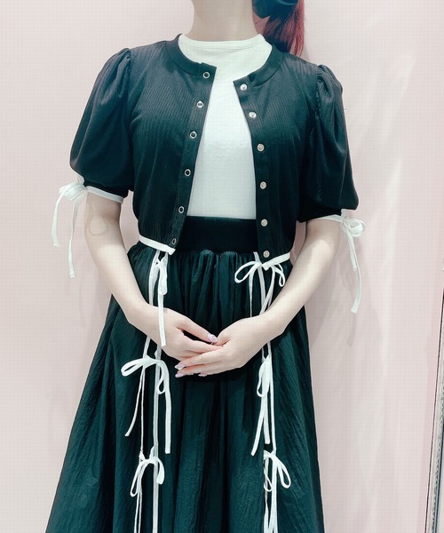 lilLilly(リルリリー)の「マルチリボンカーディガン(カーディガン/ボレロ・レディース・ホワイト/ブラック/レッド/ピンク/アイボリー・FREE)」の15枚目の写真