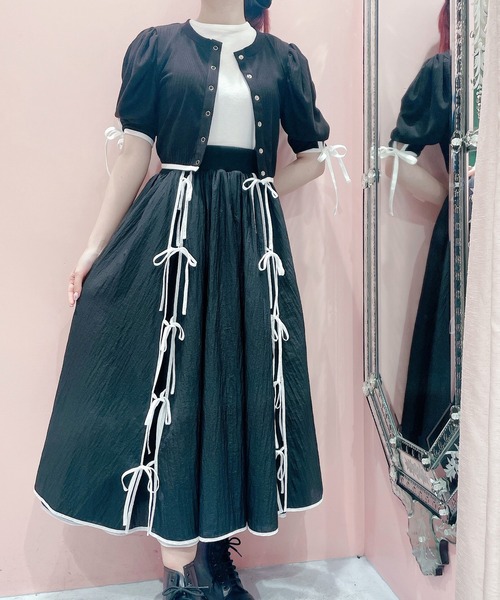 lilLilly(リルリリー)の「マルチリボンカーディガン(カーディガン/ボレロ・レディース・ホワイト/ブラック/レッド/ピンク/アイボリー・FREE)」の14枚目の写真