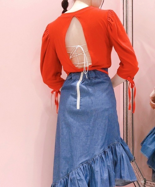 lilLilly(リルリリー)の「マルチリボンカーディガン(カーディガン/ボレロ・レディース・ホワイト/ブラック/レッド/ピンク/アイボリー・FREE)」の21枚目の写真