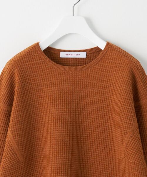 BRACTMENT(ブラクトメント)の「<BRACTMENT(ブラクトメント)>BM W/Pワッフルデザインヘム プルオーバー(ニット/セーター・レディース・ブラック/オレンジ系その他/ケリー・FREE)」の9枚目の写真