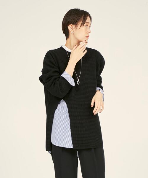 BRACTMENT(ブラクトメント)の「<BRACTMENT(ブラクトメント)>BM W/Pワッフルデザインヘム プルオーバー(ニット/セーター・レディース・ブラック/オレンジ系その他/ケリー・FREE)」の6枚目の写真